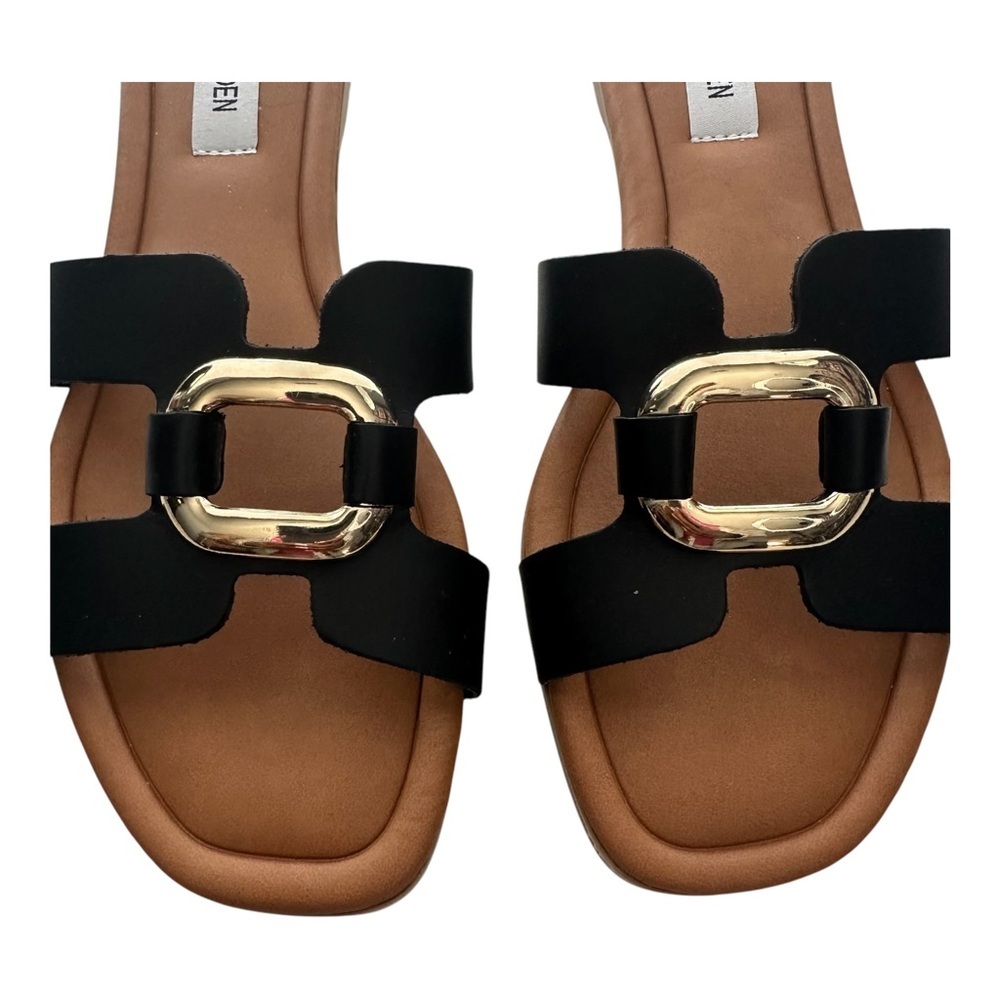 Steve Madden Composure Slide Sandal in Black Leather. Sz: 10 - Picture 4 of 7